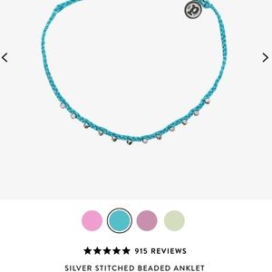 Silver Stitched Beaded Anklet